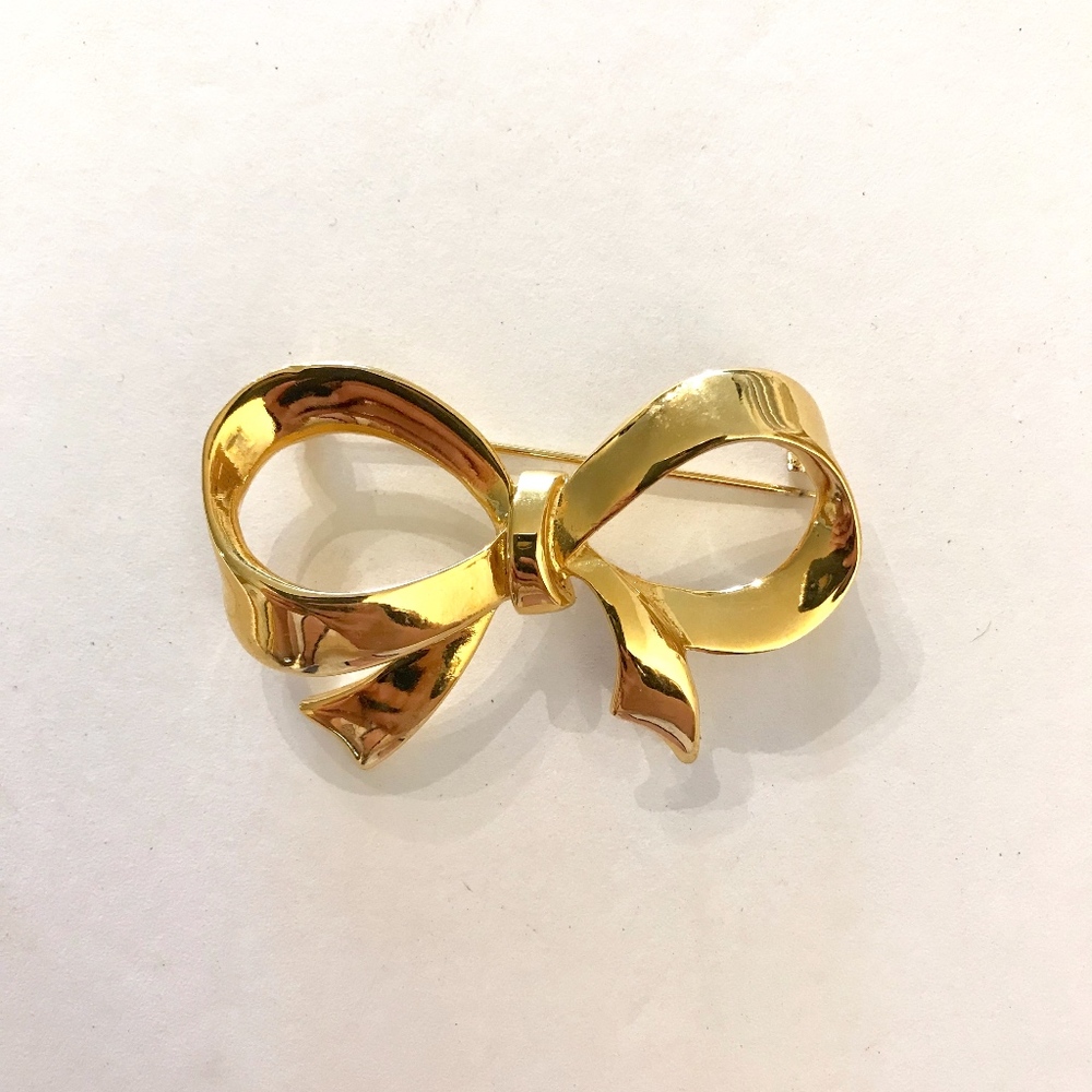 Golden Bow Brooch